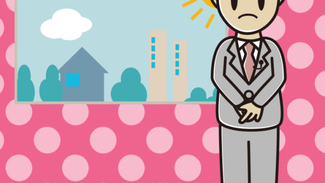 困る男性アナウンサーのイラスト【色、背景あり】PNG