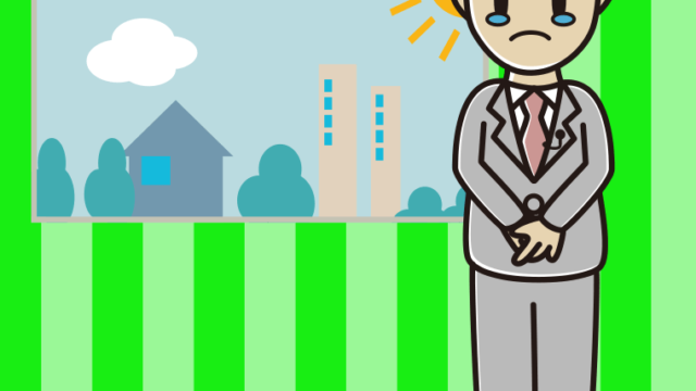 泣く男性アナウンサーのイラスト【色、背景あり】PNG