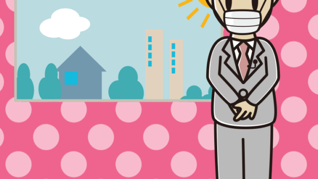 マスクをする男性アナウンサーのイラスト【色、背景あり】PNG