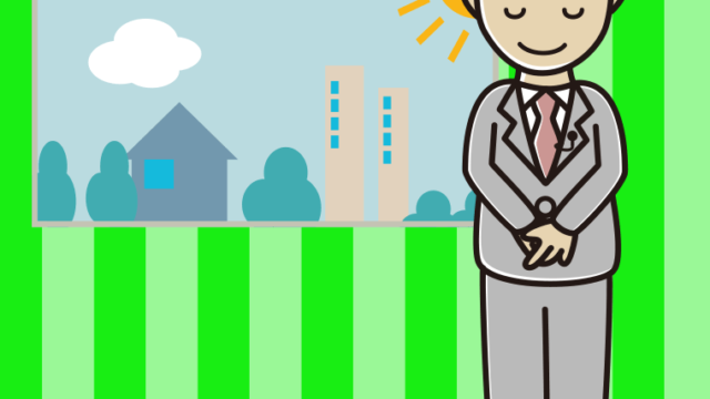 お辞儀する男性アナウンサーのイラスト【色、背景あり】PNG