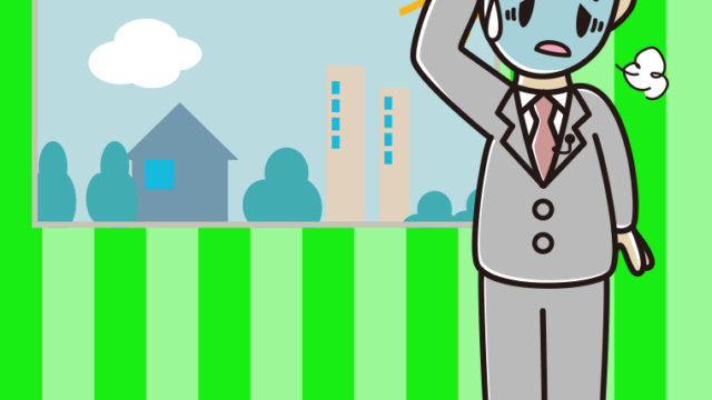 具合が悪い男性アナウンサーのイラスト【色、背景あり】PNG