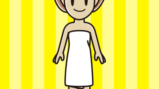 バスタオルを巻いた女性のイラスト【色、背景あり】PNG
