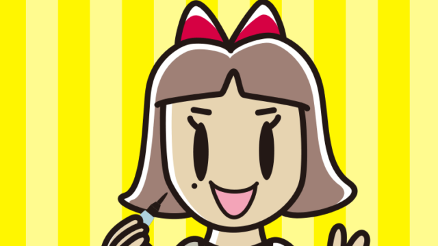 ほくろを描き足す小学生女子のイラスト【色、背景あり】PNG