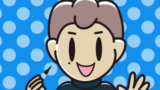 ほくろを描き足す男子中学生のイラスト【色、背景あり】PNG