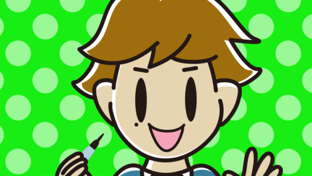 ほくろを描き足す男子高校生のイラスト【色、背景あり】PNG