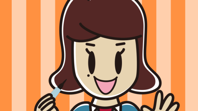 ほくろを描き足す女子高校生のイラスト【色、背景あり】PNG