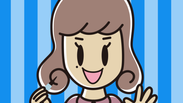 ほくろを描き足す女子大学生のイラスト【色、背景あり】PNG