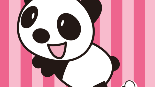 走るパンダちゃんのイラスト【色、背景あり】PNG