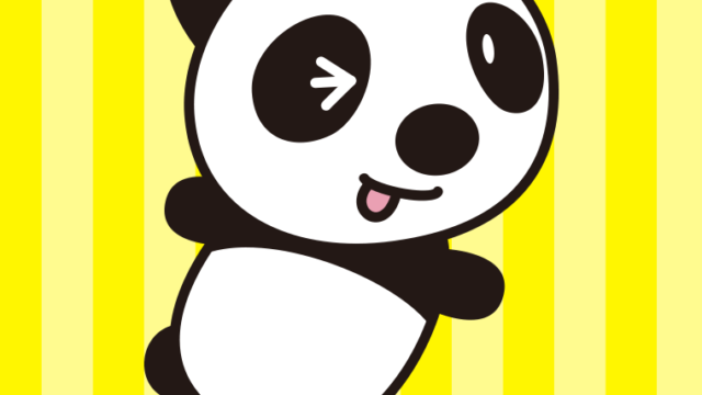 テヘヘなパンダちゃんのイラスト【色、背景あり】PNG