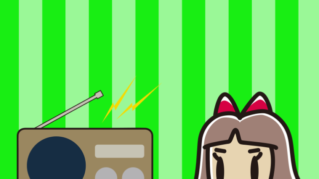 ラジオを聴く小学生女子のイラスト【色、背景あり】PNG