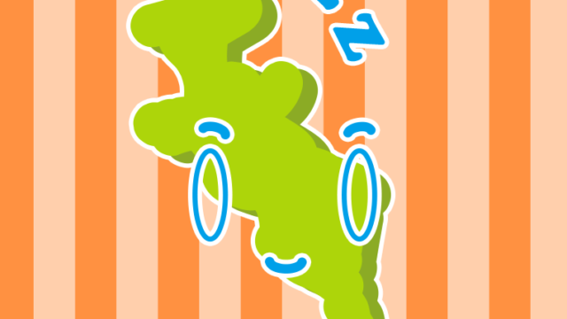 眠る京都ちゃんのイラスト【色、背景あり】PNG