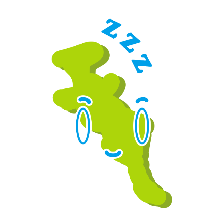 眠る京都ちゃんのイラスト【色あり、背景なし】透過PNG