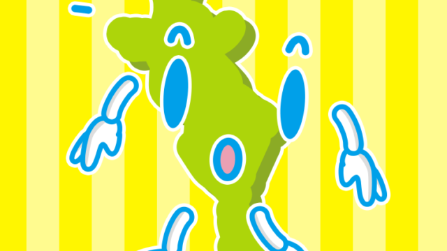 何かに気付く京都ちゃんのイラスト【色、背景あり】PNG