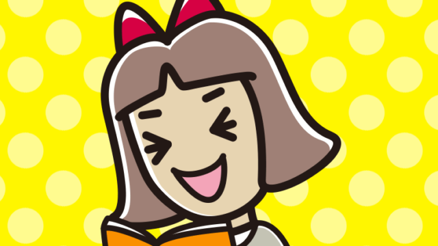 本を読んで笑う小学生女子のイラスト【色、背景あり】PNG