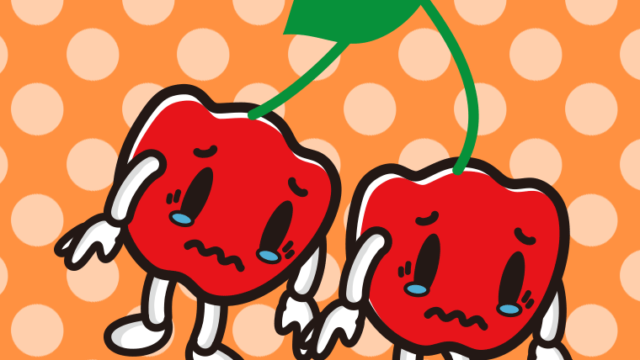 泣くアセロラちゃんのイラスト【色、背景あり】PNG