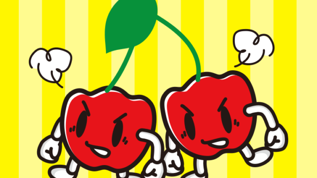 怒るアセロラちゃんのイラスト【色、背景あり】PNG