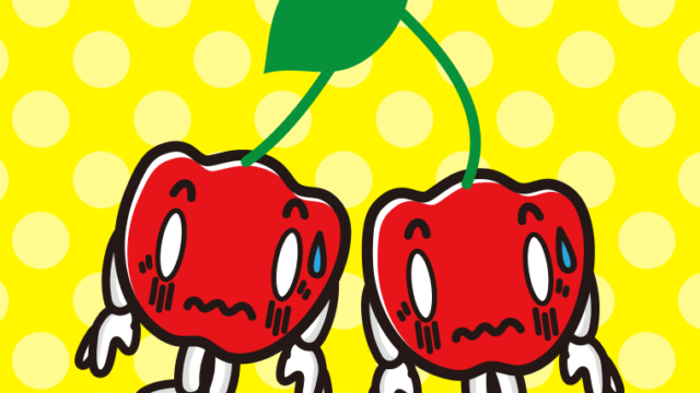 ショックを受けるアセロラちゃんのイラスト【色、背景あり】PNG