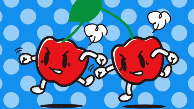 パンチするアセロラちゃんのイラスト【色、背景あり】PNG