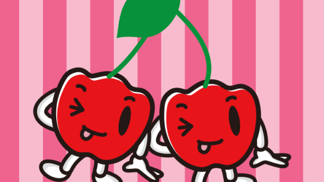 テヘヘなアセロラちゃんのイラスト【色、背景あり】PNG