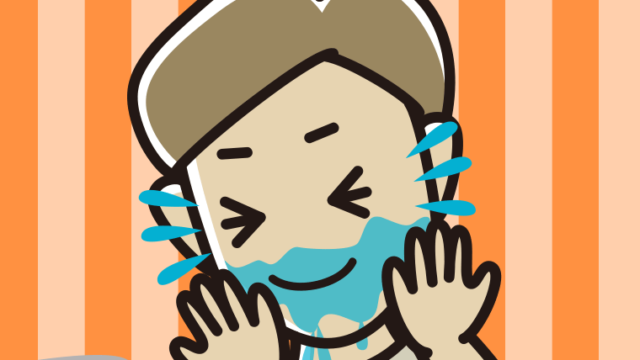 顔を洗う男性のイラスト【色、背景あり】PNG