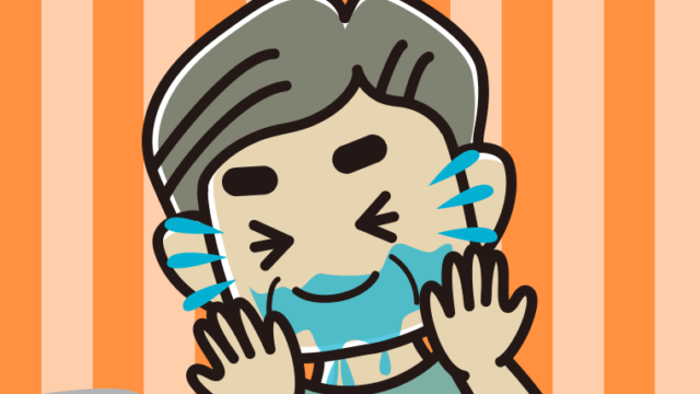 顔を洗うおじさんのイラスト【色、背景あり】PNG