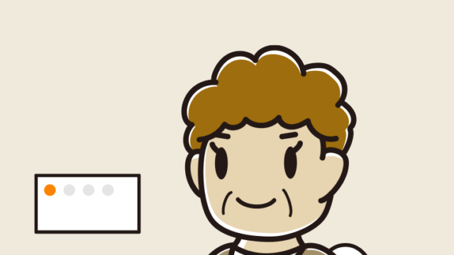 トイレを使うおばさんのイラスト【色、背景あり】PNG