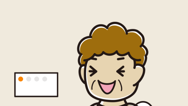 トイレで笑うおばさんのイラスト【色、背景あり】PNG