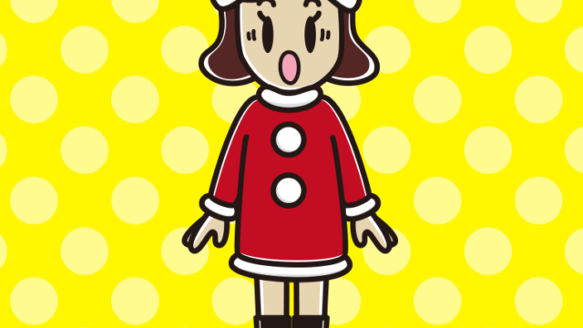 驚くサンタ姿の女子高校生のイラスト【色、背景あり】PNG