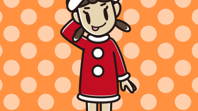 テヘヘなサンタ姿の女子中学生のイラスト【色、背景あり】PNG