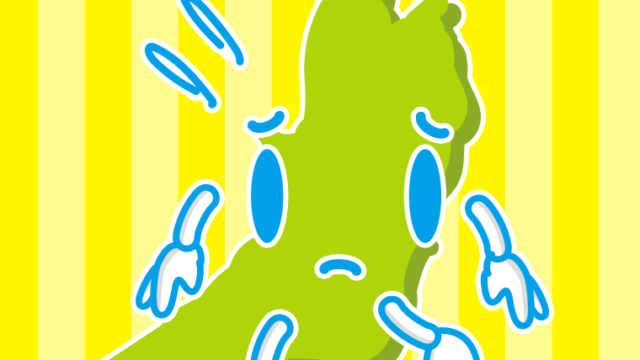 悲しそうな大阪ちゃんのイラスト【色、背景あり】PNG