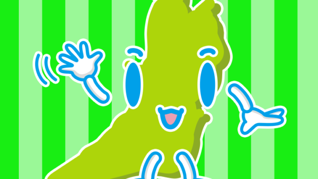 手を振る大阪ちゃんのイラスト【色、背景あり】PNG