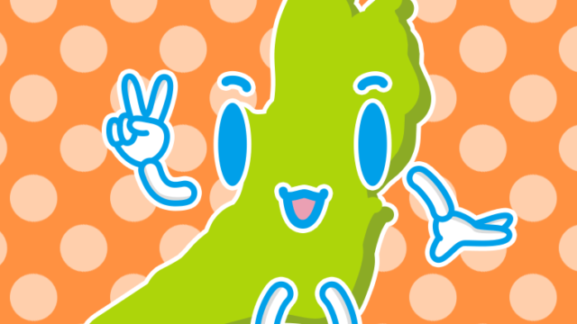 ピースをする大阪ちゃんのイラスト【色、背景あり】PNG