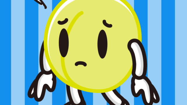 悲しそうな梅ちゃんのイラスト【色、背景あり】PNG