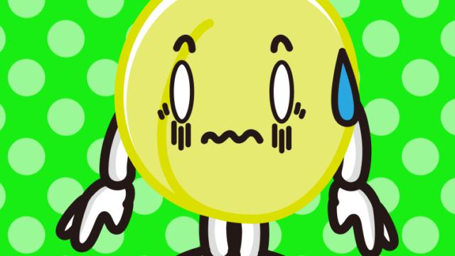 ショックを受ける梅ちゃんのイラスト【色、背景あり】PNG