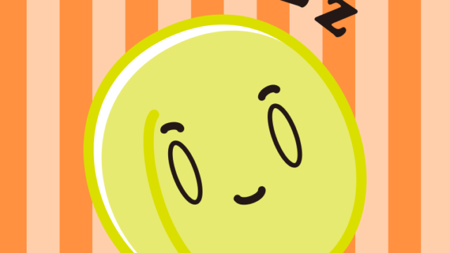 眠る梅ちゃんのイラスト【色、背景あり】PNG