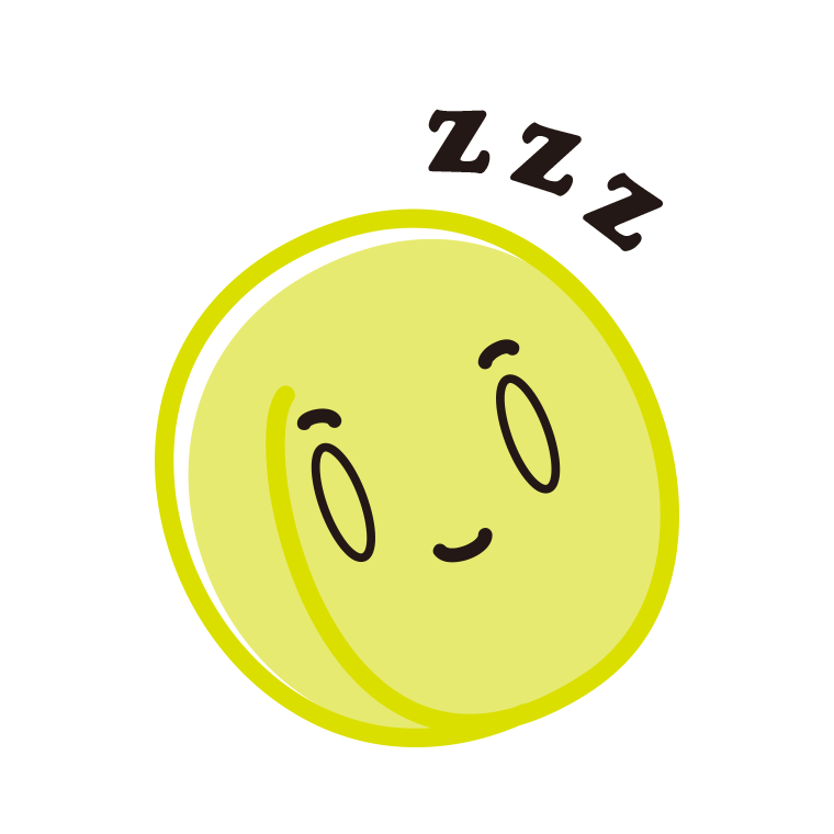 眠る梅ちゃんのイラスト【色あり、背景なし】透過PNG