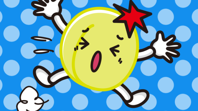 ぶつかる梅ちゃんのイラスト【色、背景あり】PNG