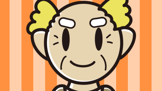 金髪のおじいさんのイラスト【色、背景あり】PNG