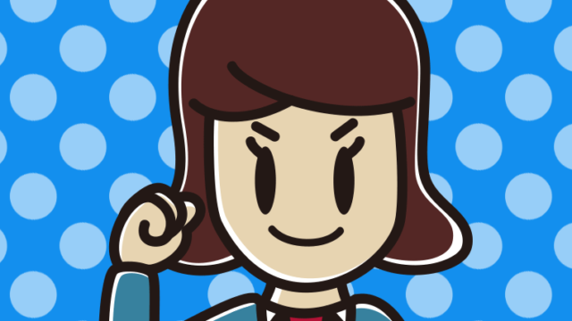 ガッツポーズをする女子高校生のイラスト【色、背景あり】PNG