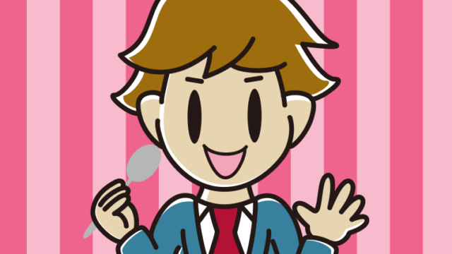 カツカレーを食べる男子高校生のイラスト【色、背景あり】PNG