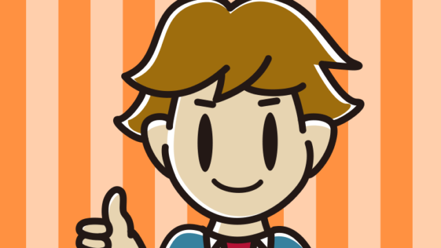 親指を立てる男子高校生のイラスト【色、背景あり】PNG