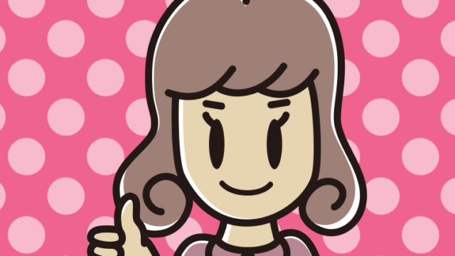 親指を立てる女子大学生のイラスト【色、背景あり】PNG