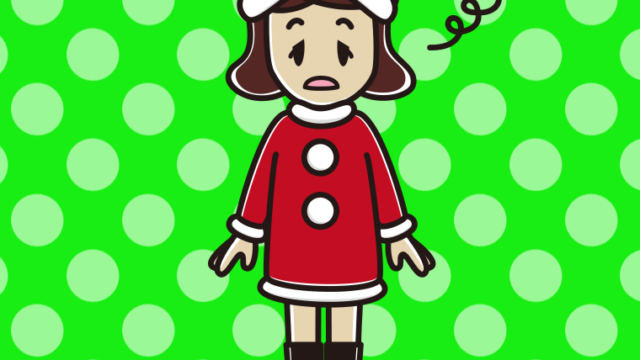 ぼーっとするサンタ姿の女子高校生のイラスト【色、背景あり】PNG