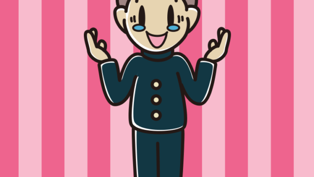 うれし泣きしながら話す男子中学生のイラスト【色、背景あり】PNG