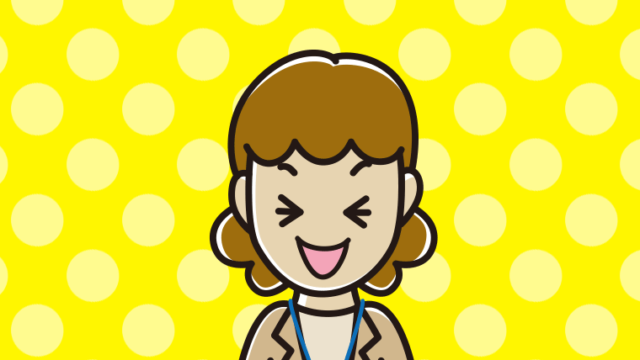 笑う女性役所職員のイラスト【色、背景あり】PNG