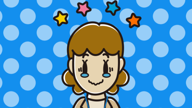 ジーンとする女性役所職員のイラスト【色、背景あり】PNG