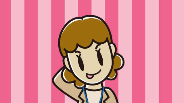 テヘヘな女性役所職員のイラスト【色、背景あり】PNG