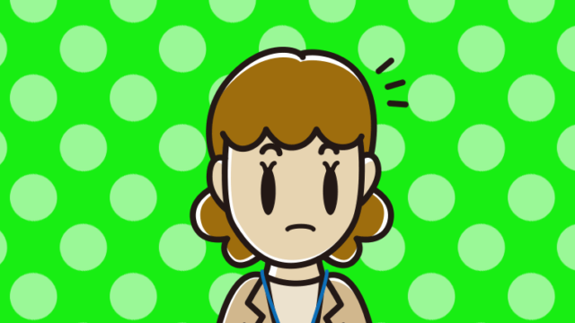 何かに気付く女性役所職員のイラスト【色、背景あり】PNG