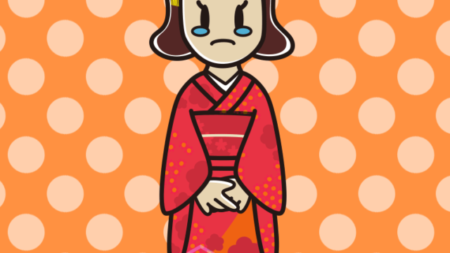 泣く晴れ着姿の女子高校生のイラスト【色、背景あり】PNG