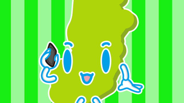 スマホで電話する奈良ちゃんのイラスト【色、背景あり】PNG